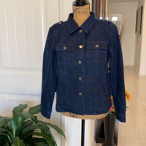 Sugar+ Lips Ruffle Long Sleeves Denim Shirt Size M